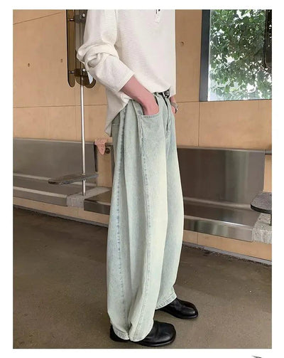 Cui Fade Highlight Straight Leg Jeans-korean-fashion-Jeans-Cui's Closet-OH Garments