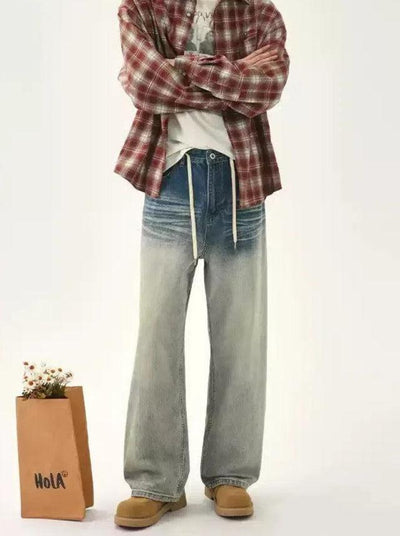 Cui Fade Split Buttoned Jeans-korean-fashion-Jeans-Cui's Closet-OH Garments