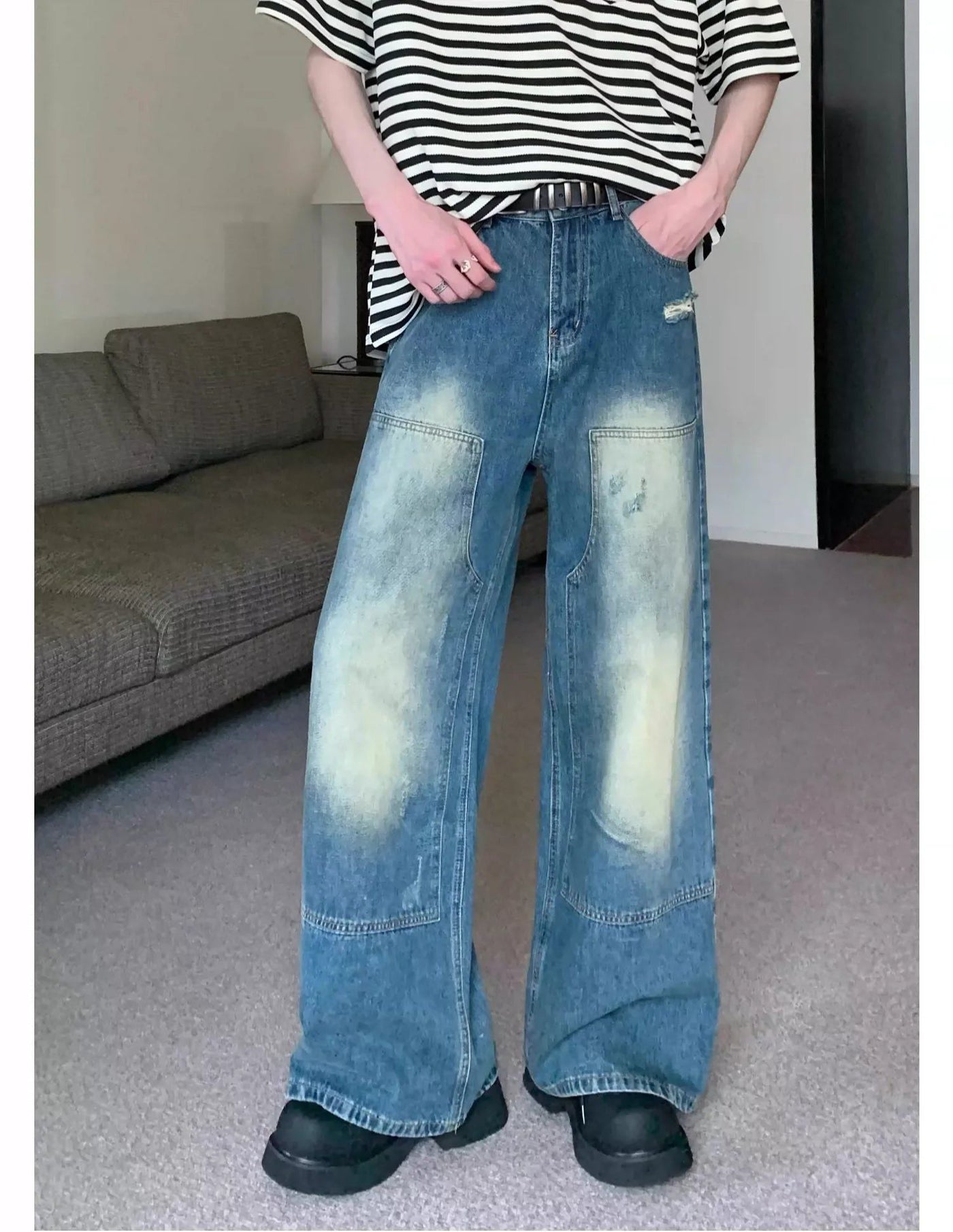 Cui Faded Minimal Distress Jeans-korean-fashion-Jeans-Cui's Closet-OH Garments