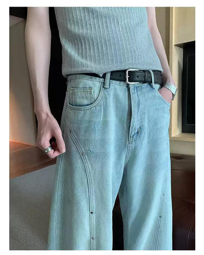 Cui Faded Structured Straight Jeans-korean-fashion-Jeans-Cui's Closet-OH Garments