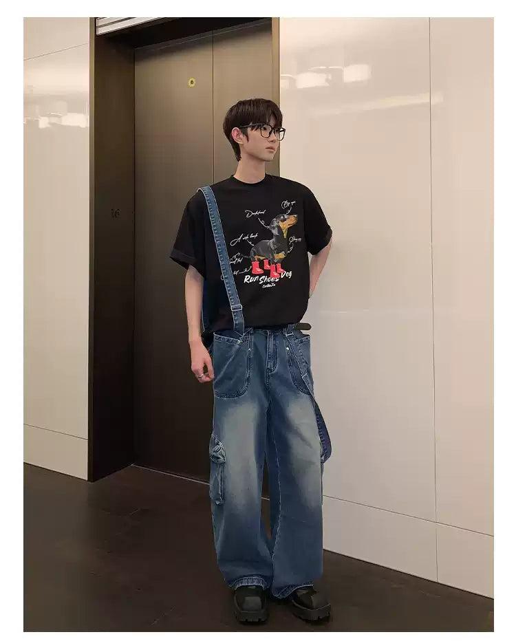 Cui Faded Suspender Cargo Jeans-korean-fashion-Jeans-Cui's Closet-OH Garments