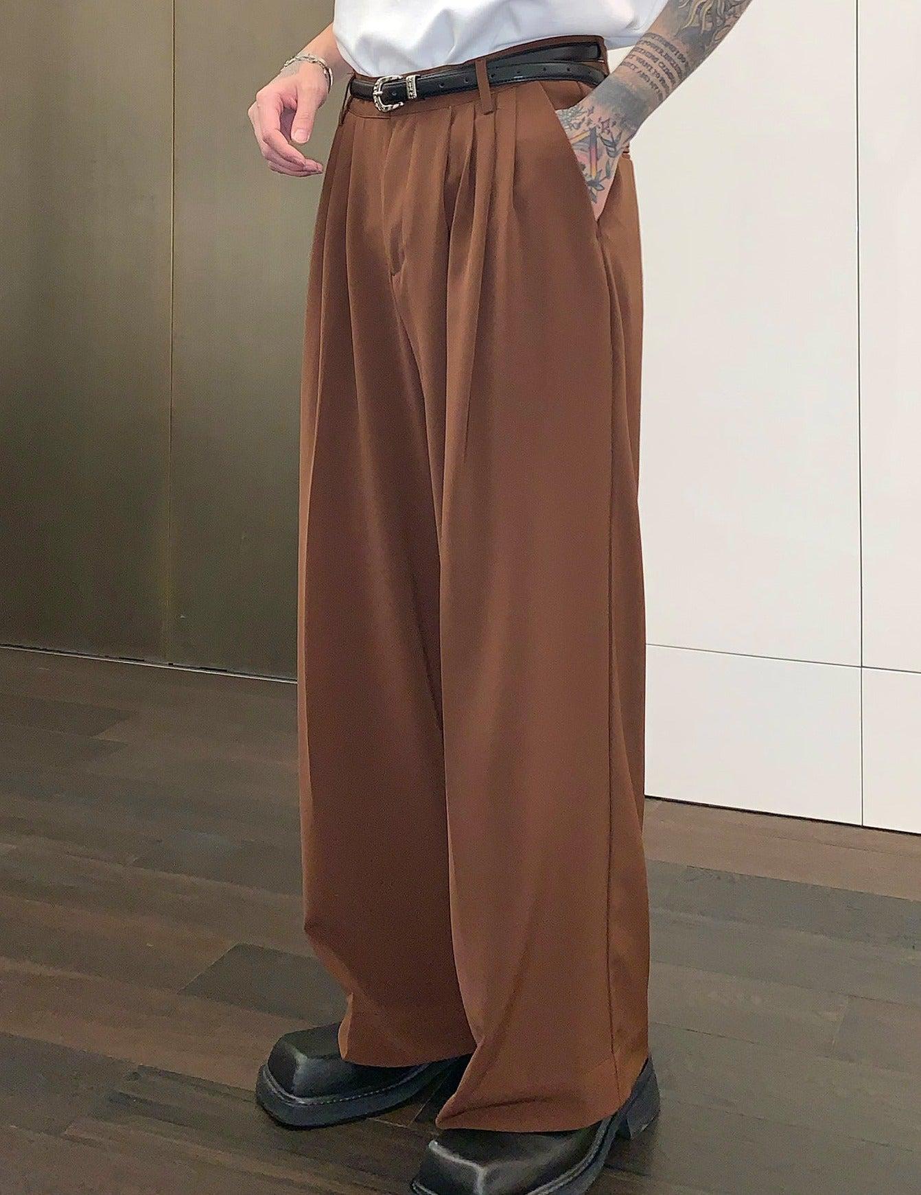 Cui Folds Detail Classic Bootcut Trousers-korean-fashion-Pants-Cui's Closet-OH Garments