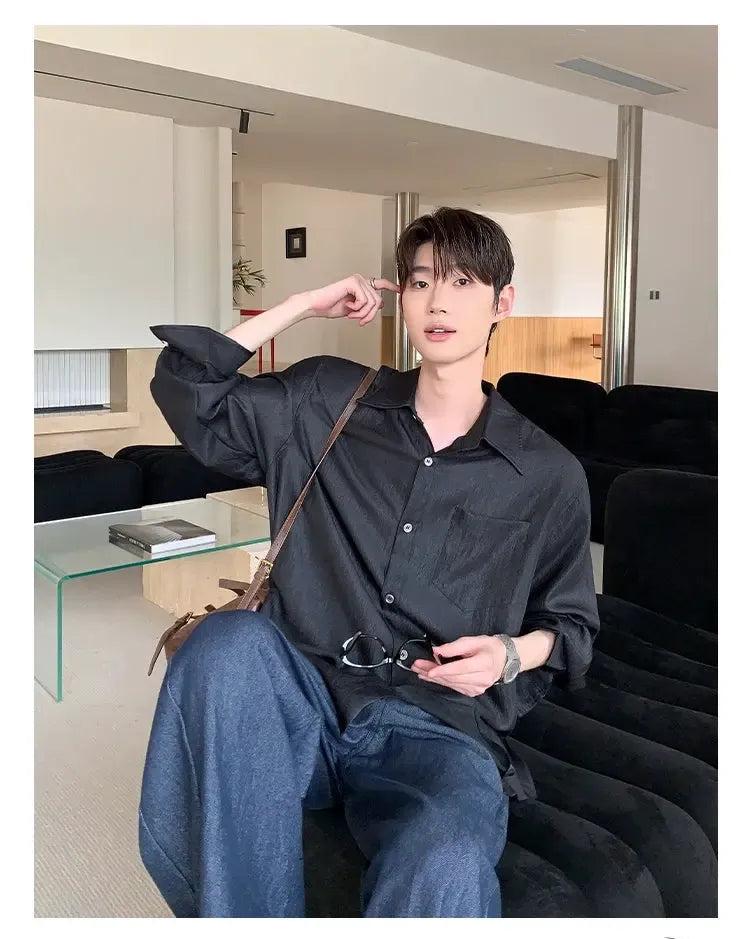 Cui Front Pocket Relax Fit Shirt-korean-fashion-Shirt-Cui's Closet-OH Garments