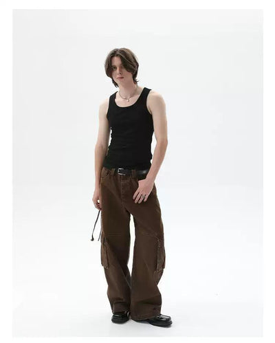 Cui Functional Washed Cargo Pants-korean-fashion-Pants-Cui's Closet-OH Garments