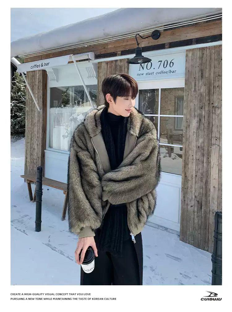 Cui Fur Hooded Zipped Jacket-korean-fashion-Jacket-Cui's Closet-OH Garments