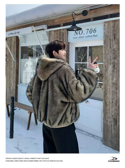 Cui Fur Hooded Zipped Jacket-korean-fashion-Jacket-Cui's Closet-OH Garments