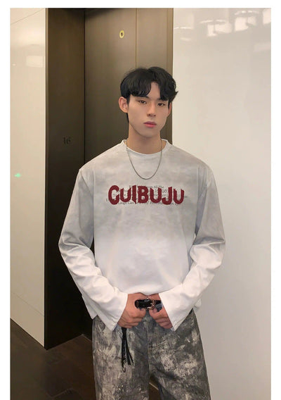 Cui Gradient Logo Long Sleeve T-Shirt-korean-fashion-T-Shirt-Cui's Closet-OH Garments