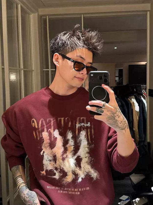 Cui Graphic Print Crewneck-korean-fashion-Crewneck-Cui's Closet-OH Garments