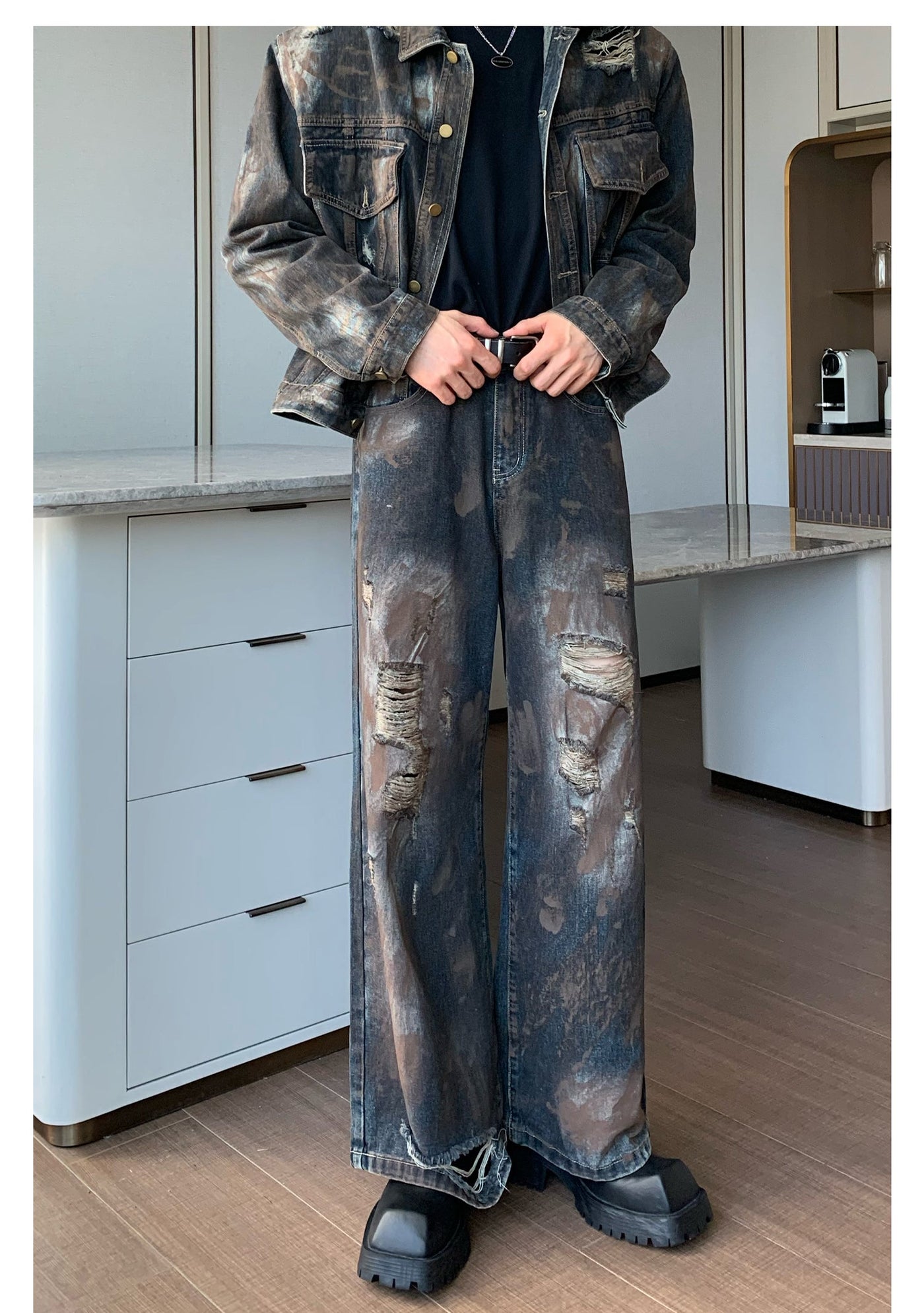 Womens Retro Sexy Patchwork Denim Jacket And Pants Set, Ripped Pencil  Panelled Trousers, Street Skinny High Waist Jeans Coat Pants From Dqbags,  $73.35 | DHgate.Com