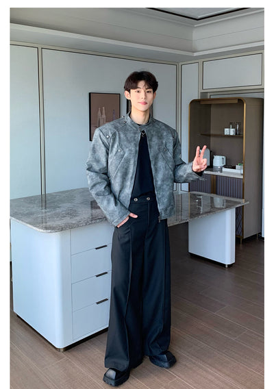 Cui Hazy Buttons Short Leather Jacket-korean-fashion-Jacket-Cui's Closet-OH Garments