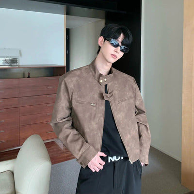 Cui Hazy Shoulder Pad Moto PU Leather Jacket-korean-fashion-Jacket-Cui's Closet-OH Garments