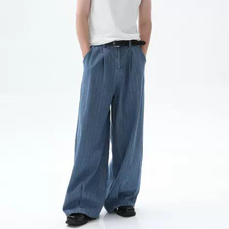 Cui Hazy Striped Wide Jeans-korean-fashion-Jeans-Cui's Closet-OH Garments