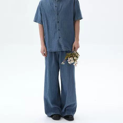 Cui Hazy Striped Wide Jeans-korean-fashion-Jeans-Cui's Closet-OH Garments