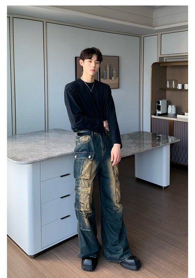 Cui Heavy Wash Pocket Jeans-korean-fashion-Jeans-Cui's Closet-OH Garments