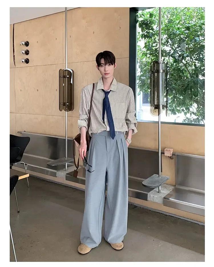Cui High Waist Pleated Trousers-korean-fashion-Trousers-Cui's Closet-OH Garments