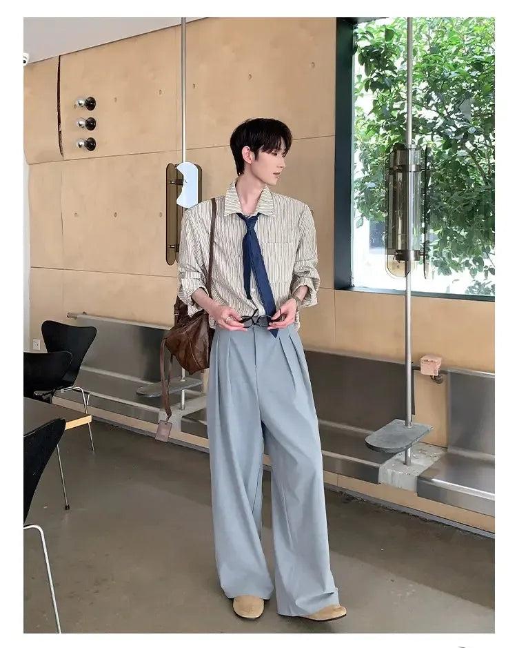 Cui High Waist Pleated Trousers-korean-fashion-Trousers-Cui's Closet-OH Garments