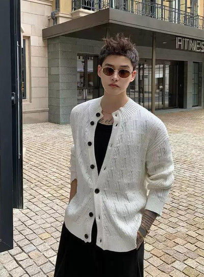 Cui Hollowed Knit Pattern Cardigan-korean-fashion-Cardigan-Cui's Closet-OH Garments