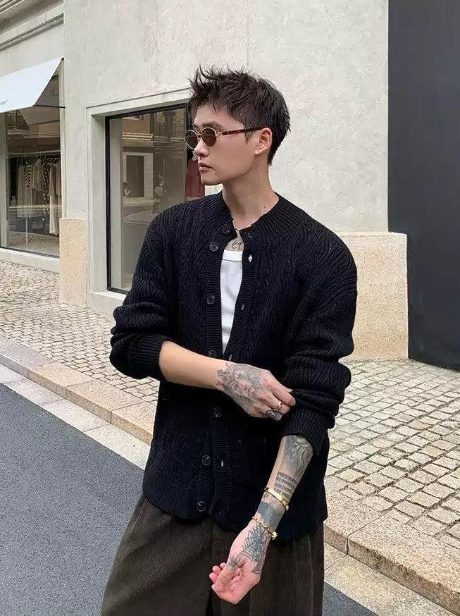 Cui Hollowed Knit Pattern Cardigan-korean-fashion-Cardigan-Cui's Closet-OH Garments