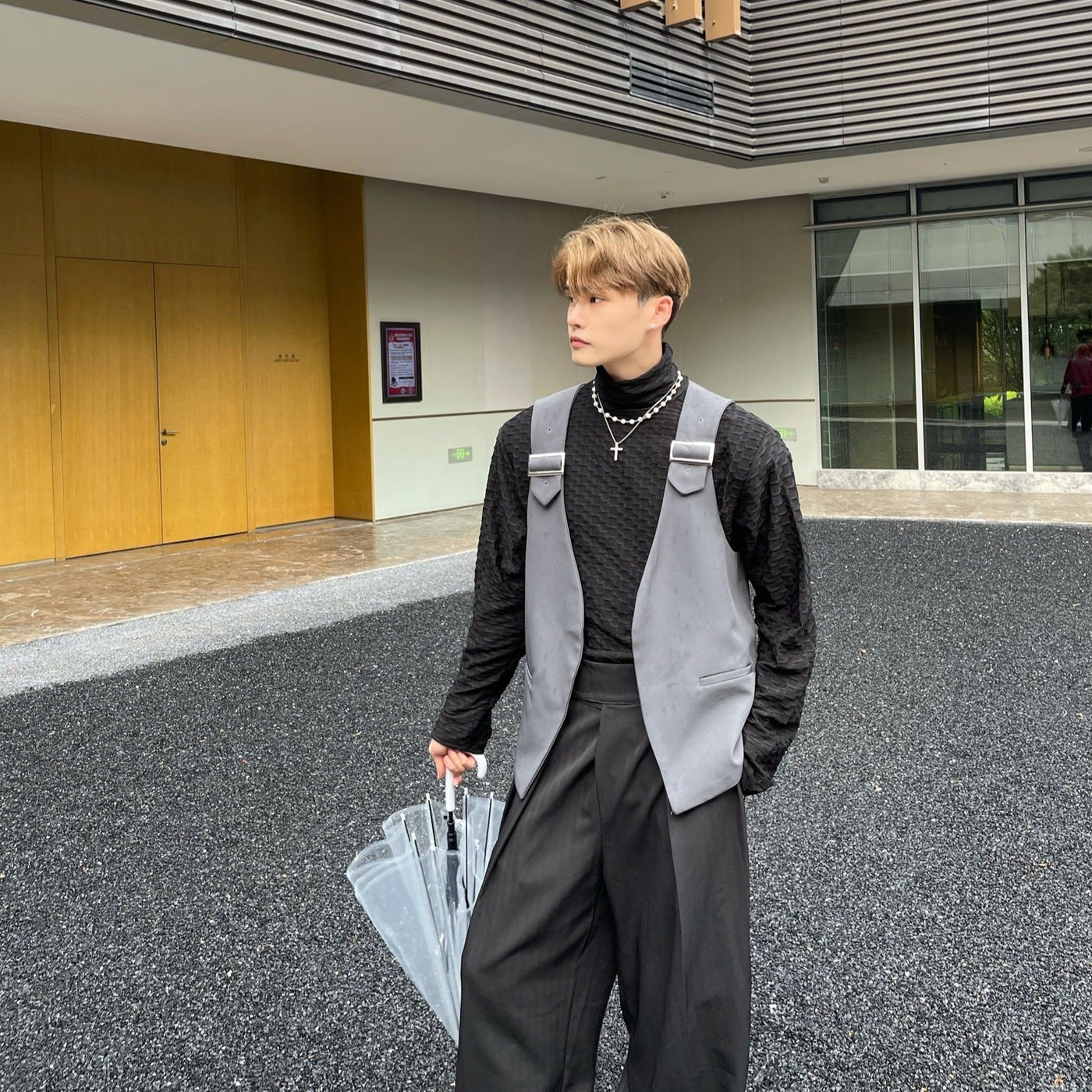 Cui Honeycomb Textured Mockneck-korean-fashion-Turtleneck-Cui's Closet-OH Garments