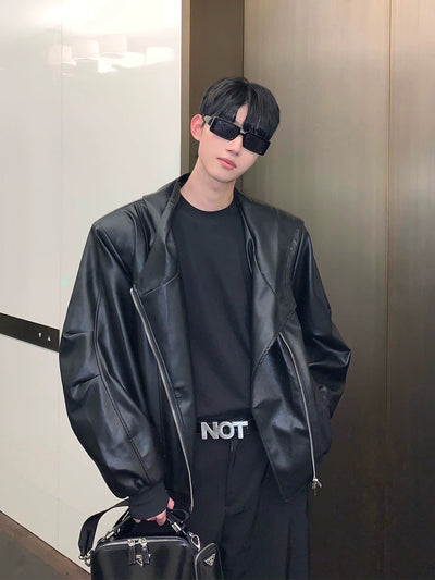 Cui Irregular Chic Faux Leather Jacket-korean-fashion-Jacket-Cui's Closet-OH Garments