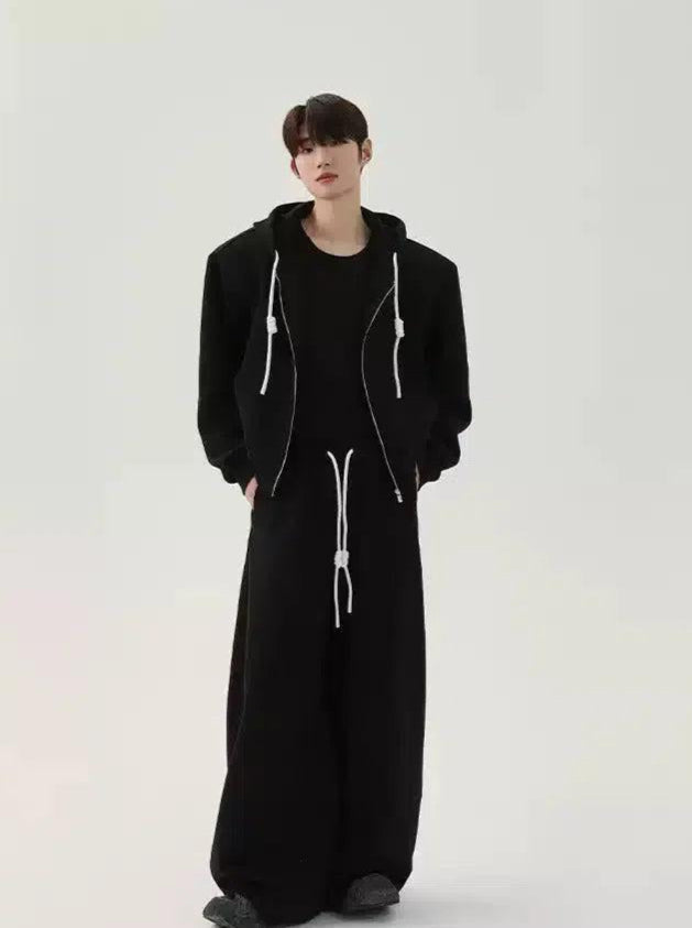 Cui Knot Drawstring Hoodie & Sweatpants Set-korean-fashion-Clothing Set-Cui's Closet-OH Garments