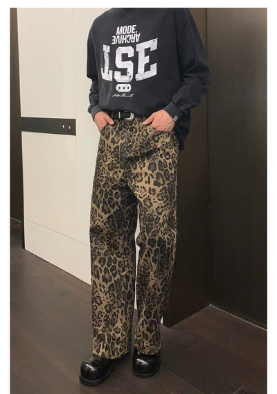 Cui Leopard Print Relax Fit Jeans-korean-fashion-Jeans-Cui's Closet-OH Garments