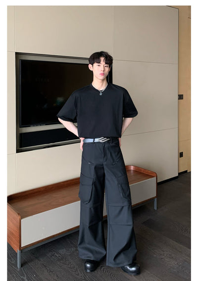Cui Lined Detail Cargo Cargo Pants-korean-fashion-Pants-Cui's Closet-OH Garments
