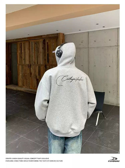 Cui Logo Embroidery Zip-Up Hoodie-korean-fashion-Hoodie-Cui's Closet-OH Garments