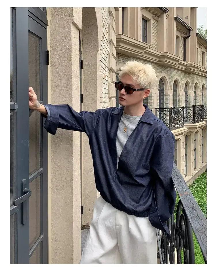 Cui Low Cut Layered Shirt-korean-fashion-Shirt-Cui's Closet-OH Garments