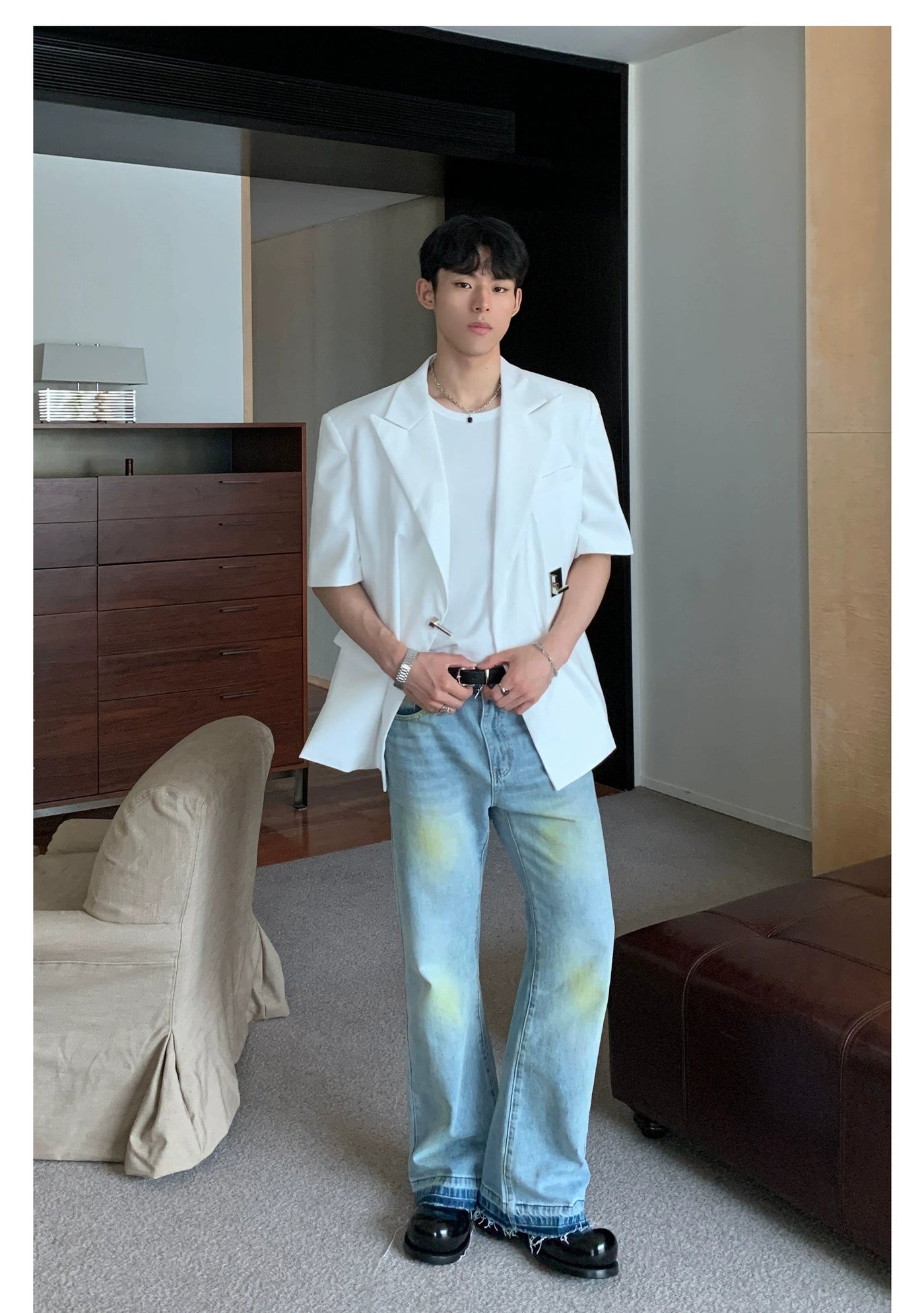 Cui Metal Details Suit Blazer-korean-fashion-Blazer-Cui's Closet-OH Garments