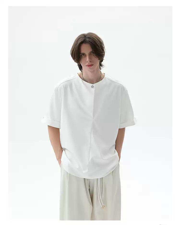 Cui Metal Rivet Collar T-Shirt-korean-fashion-T-Shirt-Cui's Closet-OH Garments