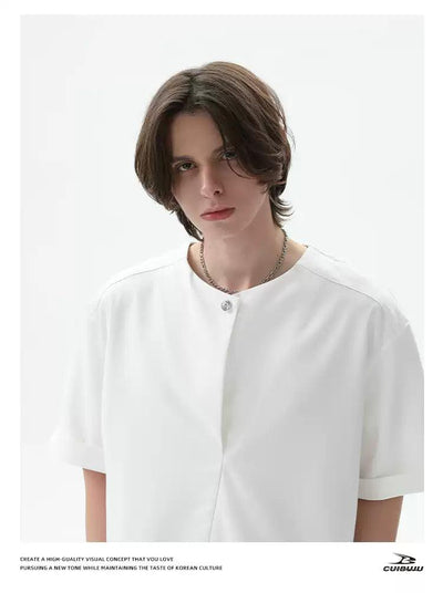 Cui Metal Rivet Collar T-Shirt-korean-fashion-T-Shirt-Cui's Closet-OH Garments