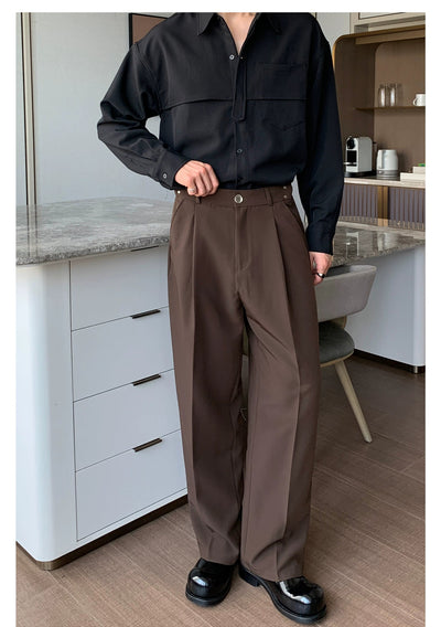 Cui Metallic Adjustable Waist Trousers-korean-fashion-Trousers-Cui's Closet-OH Garments