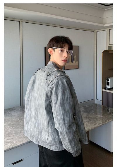 Cui Metallic Shoulder Pad Leather Jacket-korean-fashion-Jacket-Cui's Closet-OH Garments