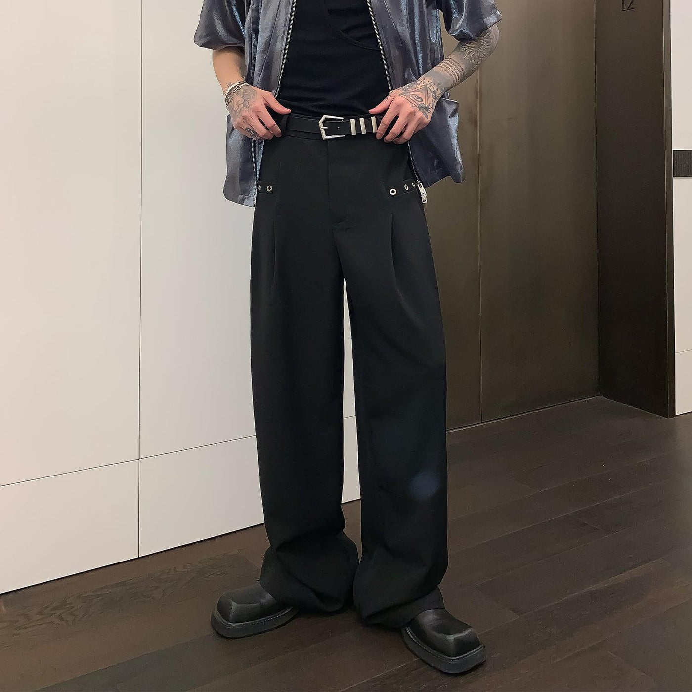 Cui Minimal Detail Classic Trousers-korean-fashion-Pants-Cui's Closet-OH Garments