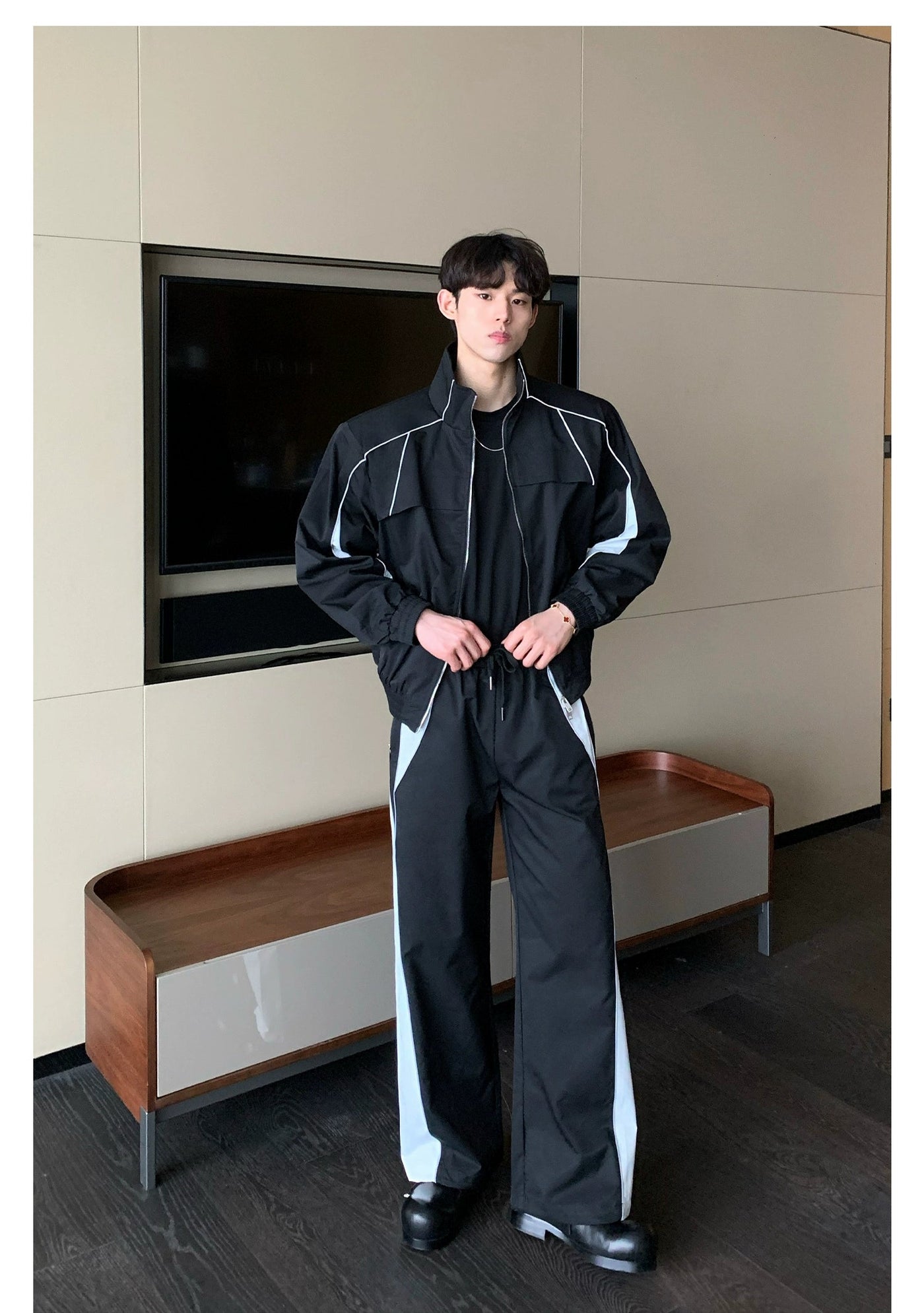 Cui Motosport Style Jacket & Gartered Pants Set-korean-fashion-Clothing Set-Cui's Closet-OH Garments