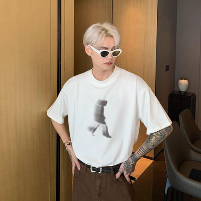 Cui Moving Effect Portrait Graphic T-Shirt-korean-fashion-T-Shirt-Cui's Closet-OH Garments