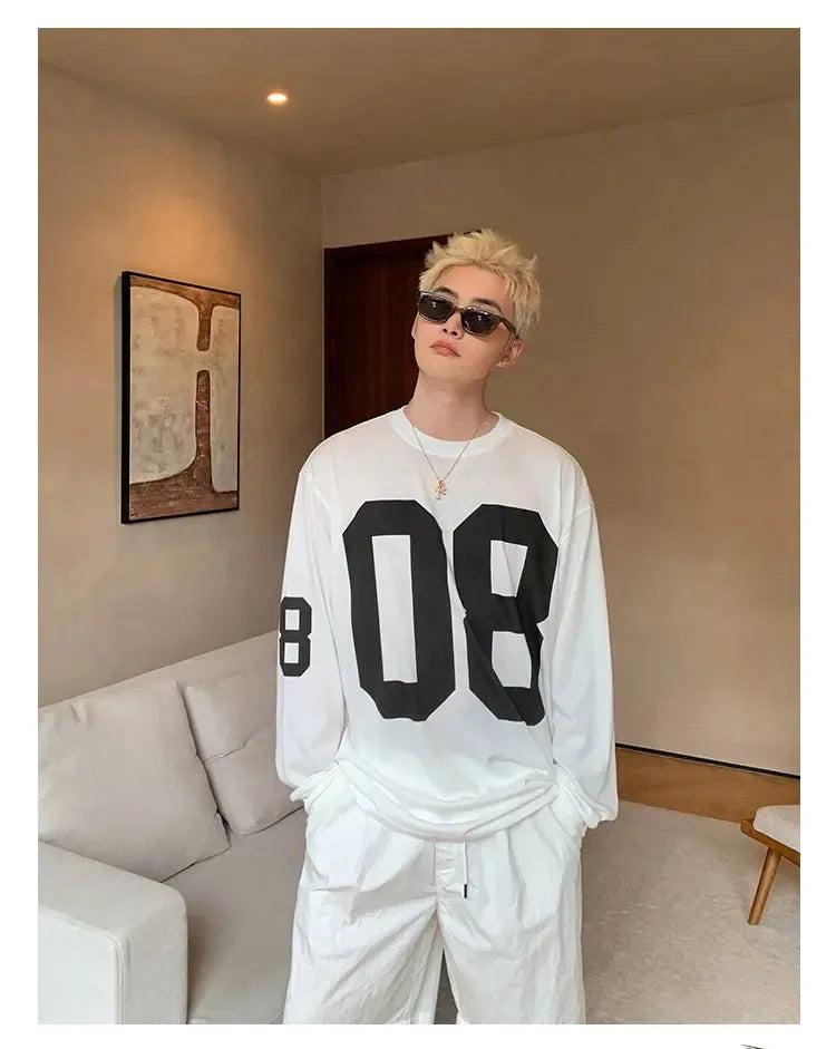 Cui Number Print L/S T-Shirt-korean-fashion-T-Shirt-Cui's Closet-OH Garments