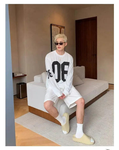 Cui Number Print L/S T-Shirt-korean-fashion-T-Shirt-Cui's Closet-OH Garments