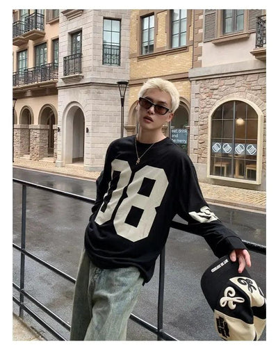 Cui Number Print L/S T-Shirt-korean-fashion-T-Shirt-Cui's Closet-OH Garments
