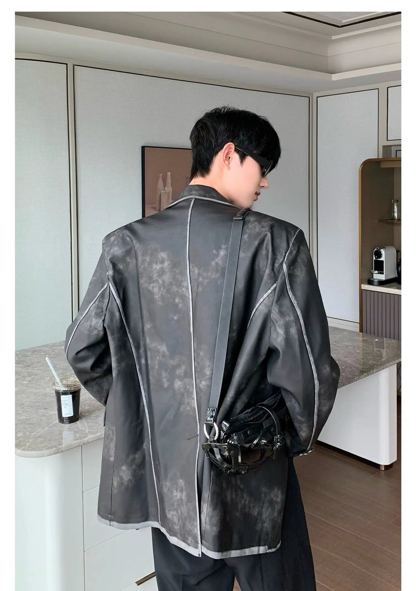 Cui Outline Washed Faux Leather Blazer-korean-fashion-Blazer-Cui's Closet-OH Garments
