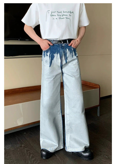 Cui Paint Splash Buttoned Jeans-korean-fashion-Jeans-Cui's Closet-OH Garments