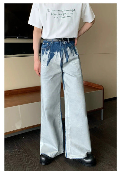 Cui Paint Splash Buttoned Jeans-korean-fashion-Jeans-Cui's Closet-OH Garments