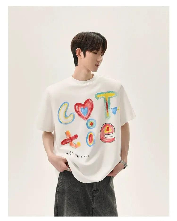 Cui Painted Graffiti T-Shirt-korean-fashion-T-Shirt-Cui's Closet-OH Garments