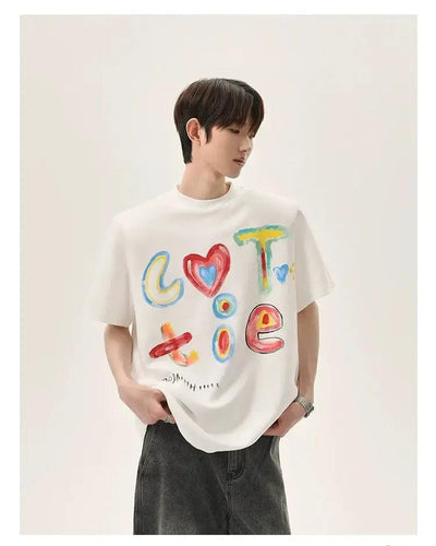 Cui Painted Graffiti T-Shirt-korean-fashion-T-Shirt-Cui's Closet-OH Garments