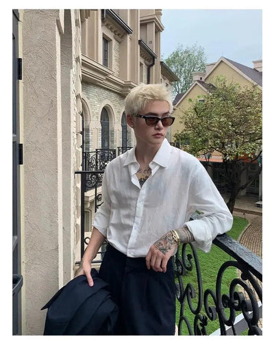 Cui Plain Color L/S Shirt-korean-fashion-Shirt-Cui's Closet-OH Garments