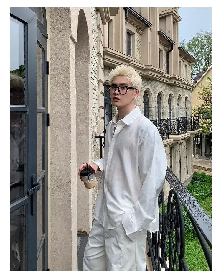 Cui Plain Color L/S Shirt-korean-fashion-Shirt-Cui's Closet-OH Garments