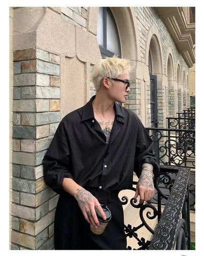 Cui Plain Color L/S Shirt-korean-fashion-Shirt-Cui's Closet-OH Garments