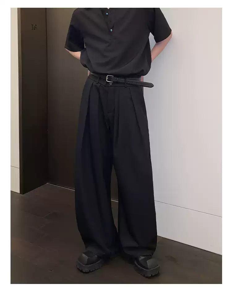 Cui Plain Pleated Pants-korean-fashion-Pants-Cui's Closet-OH Garments