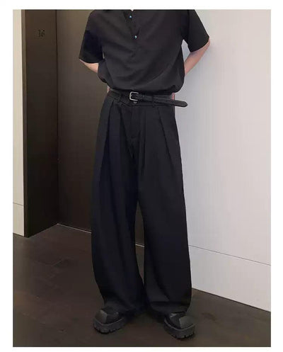 Cui Plain Pleated Pants-korean-fashion-Pants-Cui's Closet-OH Garments